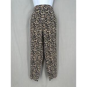 J Crew Pants Womens 0 Leopard Animal Print Jamie Mid Rise Pockets Straight Leg